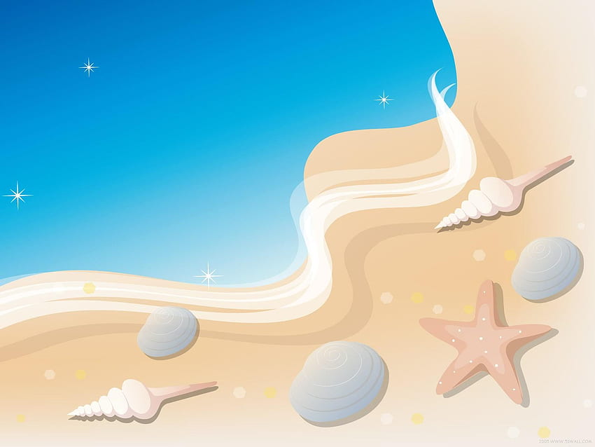 Coquillages au bord de la mer., sable, étoile de mer, résumé, coquillages, océan, plage, coquillages Fond d'écran HD