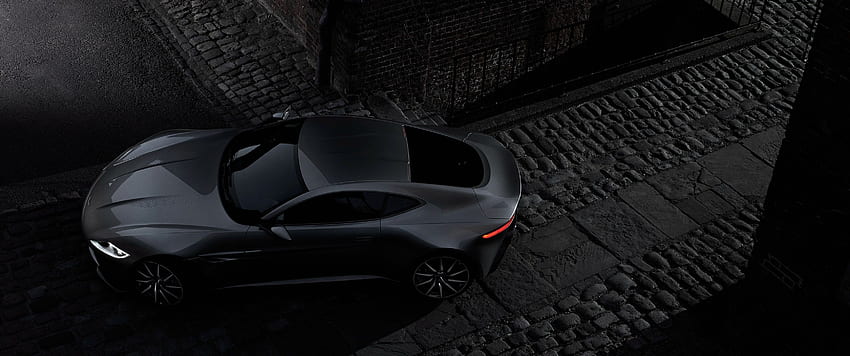 Aston Martin Db10, Black, Bird View, Road, Cars, 3440X1440 Black HD wallpaper