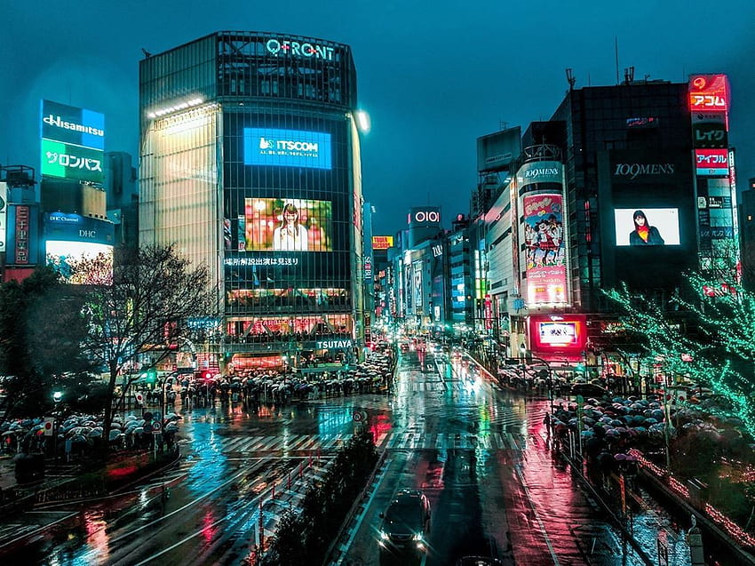 Cruce de Shibuya, Tokio, Japón fondo de pantalla