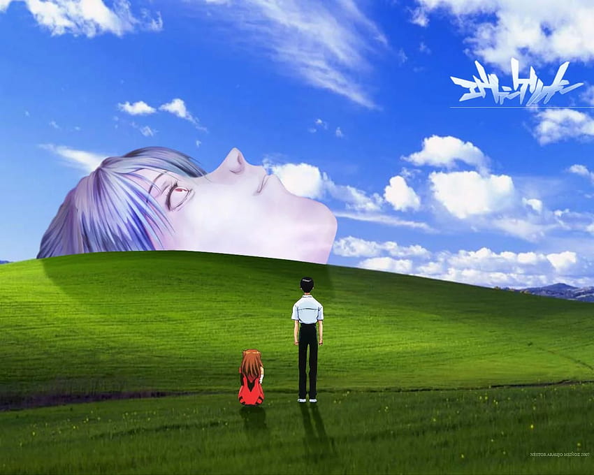 End of Evangelion is bliss, obviously. Windows XP Bliss . Evangelion, End of evangelion, Evangelion art, The End of Evangelion HD wallpaper