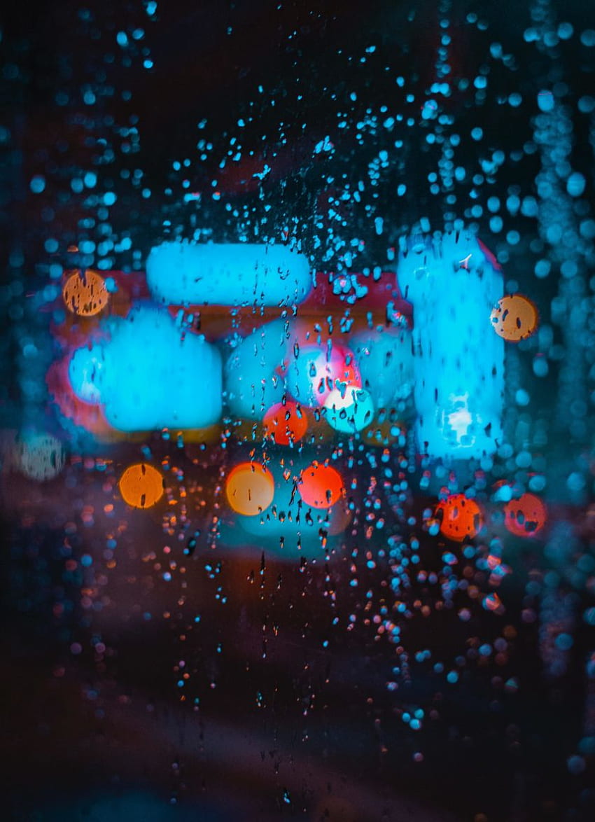 Bokeh, colorful, rain, drops, glass, Colorful 4S HD phone wallpaper