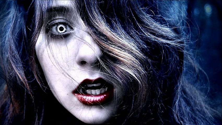 Fantasia arte arte Sombrio vampiro gótico garota meninas Horror mal, Horror Sorriso papel de parede HD