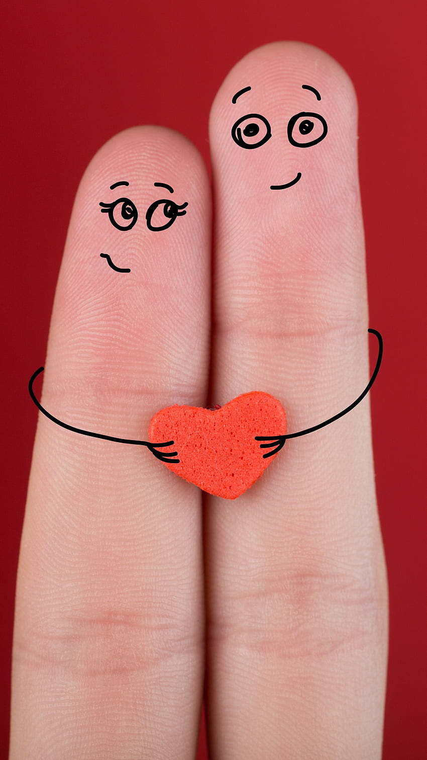 Heart Hand Gesture Vector Hd Images, Hand Draw Gesture Of With Cute Heart,  Set, Palm, Finger PNG Image For Free Download