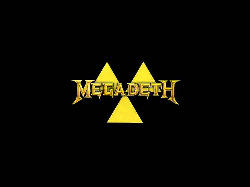 megadeth, amarillo, negro, logotipo, texto, fuente, logotipo de Megadeth fondo de pantalla
