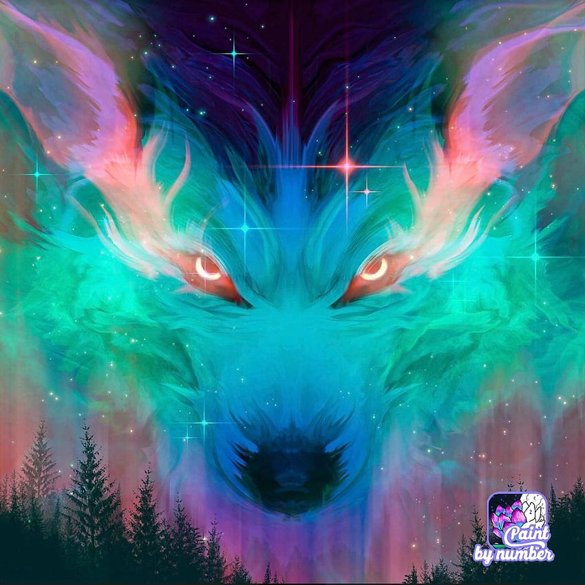 Howling After Dark, Cosmic Wolf HD phone wallpaper