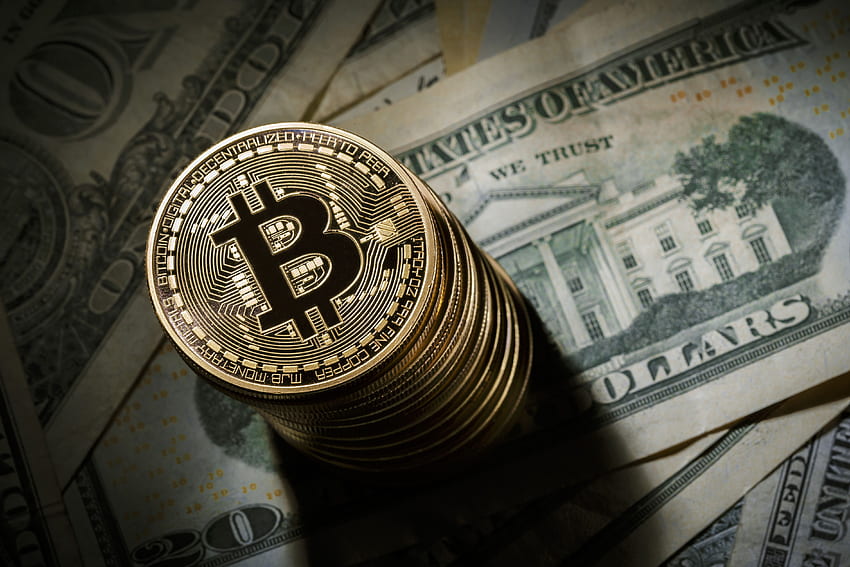 Koin bitcoin, komputer, internet, uang tunai, teknologi teknologi digital. Wallpaper HD