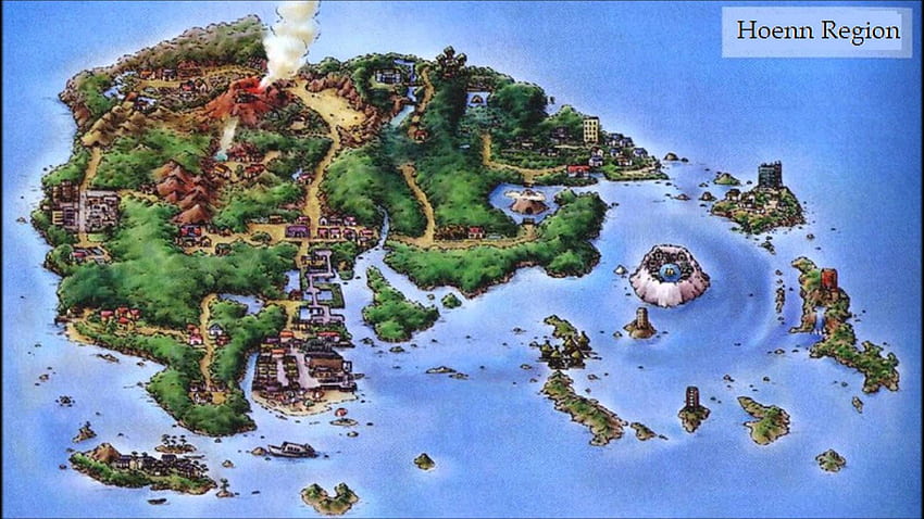 Hoenn, Mapa Pokémon papel de parede HD
