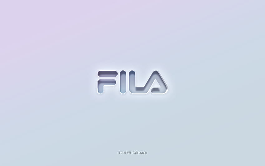 Fila logo, cut out 3d text, white background, Fila 3d logo, Fila emblem, Fila, embossed logo, Fila 3d emblem HD wallpaper