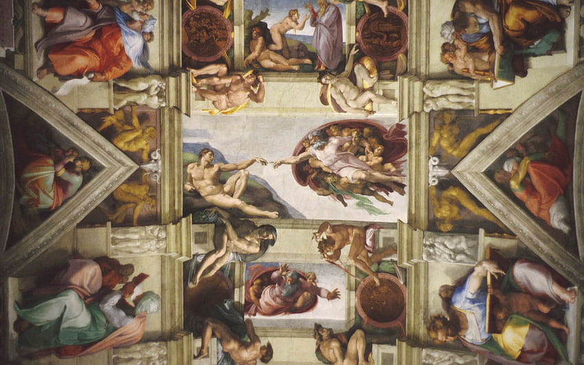 Тайни, скрити в известни произведения на изкуството. Пътуване + свободно време, картини на Микеланджело HD тапет