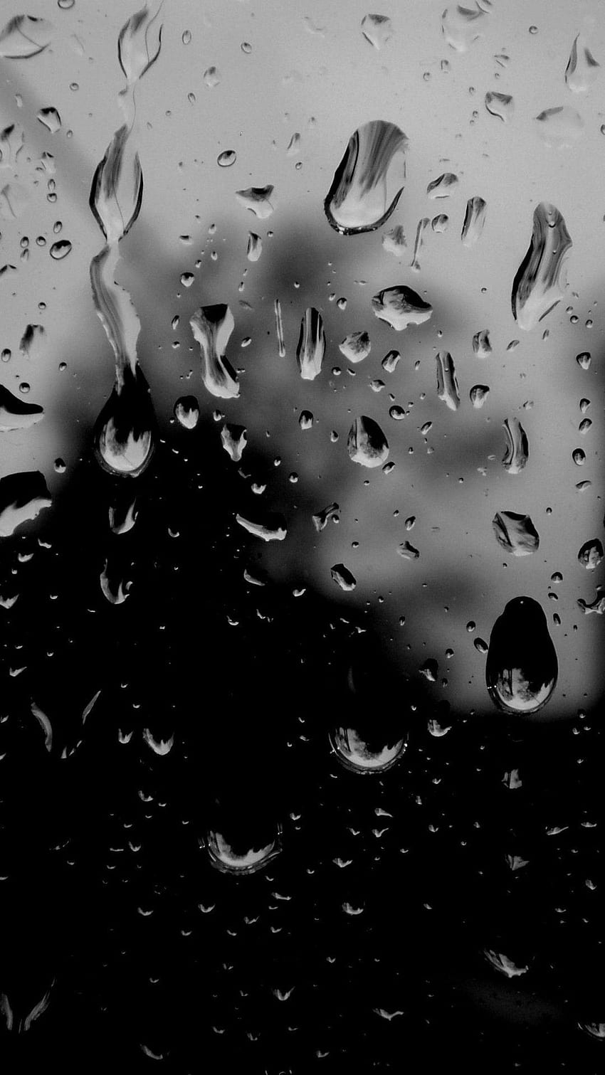 Wassertropfen, Schwarz und Weiß HD-Handy-Hintergrundbild