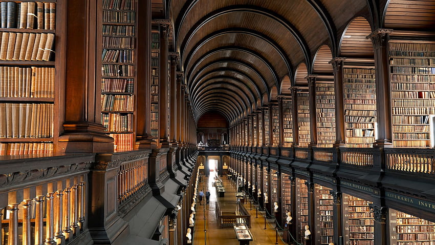 Maravillosa biblioteca de libros antiguos de alta definición para, Dublín fondo de pantalla