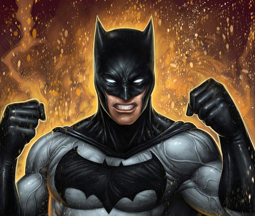 Confident, superhero, angry Batman, art HD wallpaper