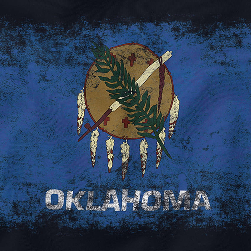 OKLAHOMA STATE DISTRESSED FLAG MENS T-SHIRT SPITZEN-OKLAHOMAN-HEMD-JERSEY-GESCHENK, Oklahoma-Flagge HD-Handy-Hintergrundbild