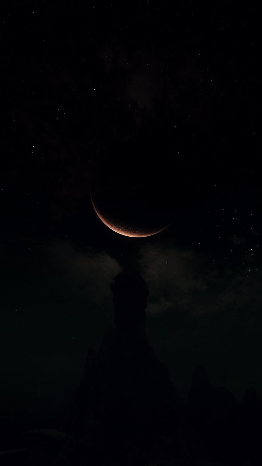 iPhone . Crescent, Sky, Moon, Black, Atmospheric, Simple Moon HD phone wallpaper