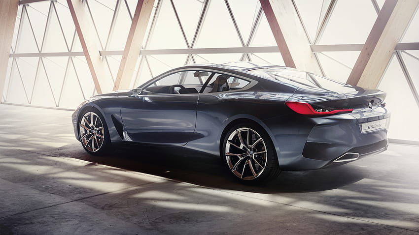 BMW concept 8 series, grey car, 2018 HD wallpaper