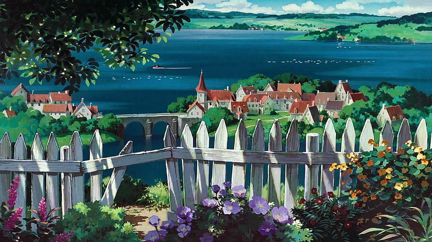 Studio Ghibli / gekrönt / beobachtbar, Studio Ghibli Landschaft HD-Hintergrundbild