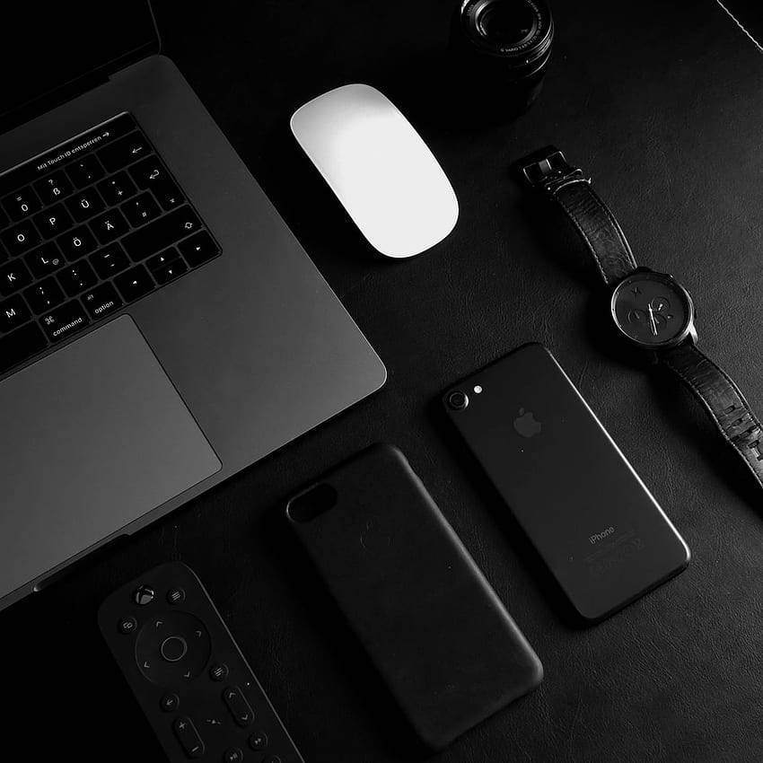 โต๊ะทำงานสีดำ สำนักงานสีดำ วอลล์เปเปอร์โทรศัพท์ HD