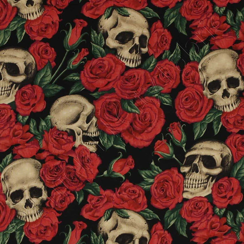 interesting fabric sale print - Skull , Skulls and roses, Goth HD phone wallpaper