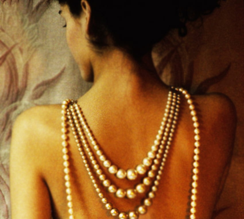 Pearls, white, model, people HD wallpaper