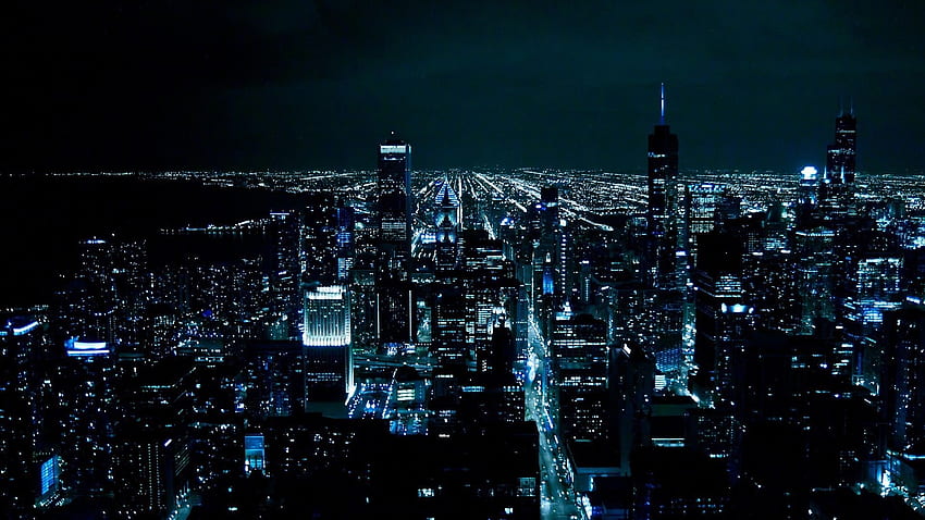 Chicago at night . PC HD wallpaper