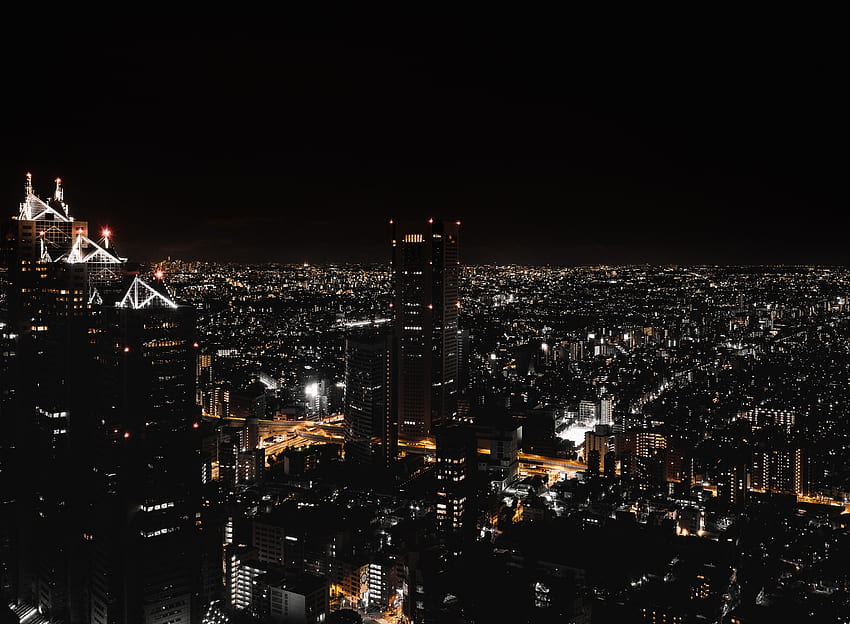 Kota, Pemandangan Dari Atas, Kota Malam, Lampu Kota, Pencakar Langit, Jepang, Tokyo Wallpaper HD