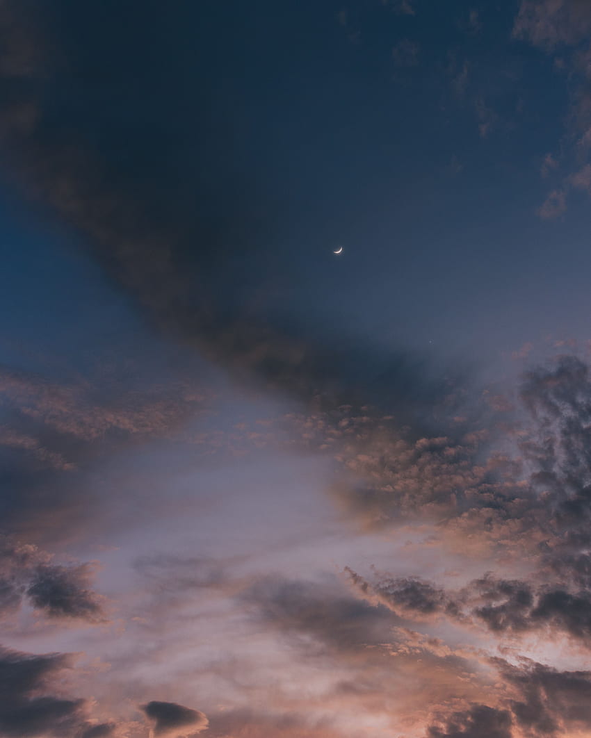 Nature, Sunset, Sky, Night, Clouds, Moon, Porous HD phone wallpaper