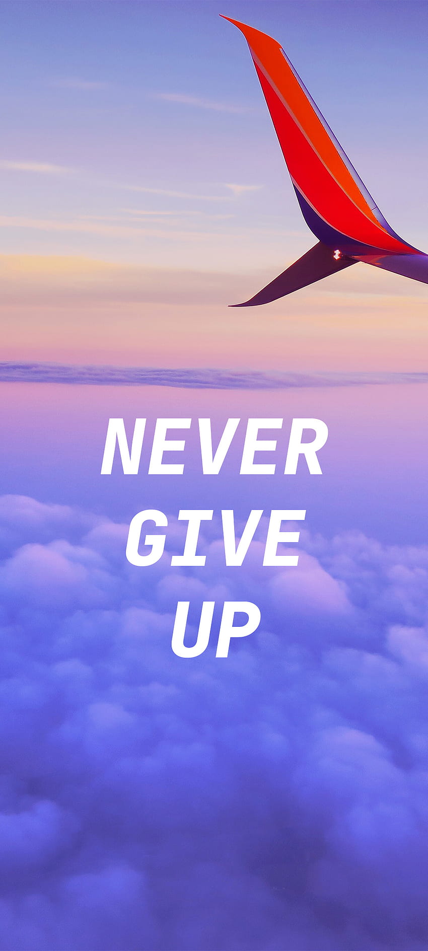 Never Give Up, cloud, sky, purple HD phone wallpaper