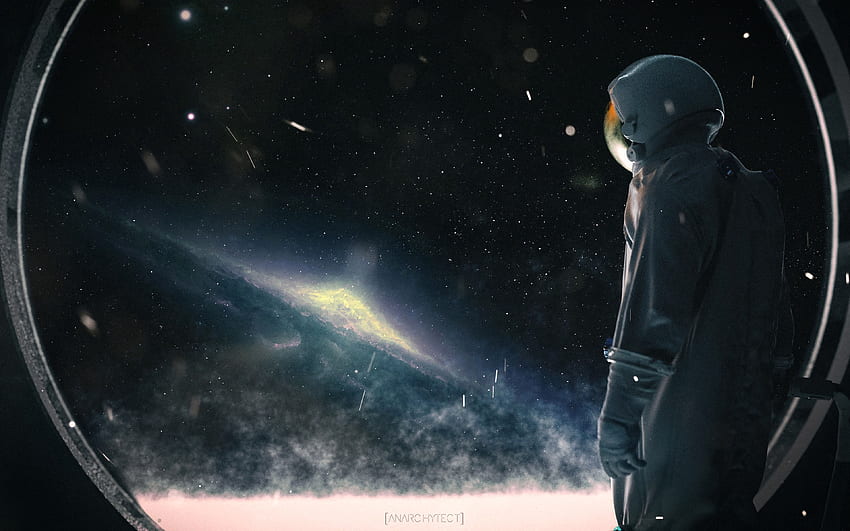 Universe, Porthole, Cosmonaut, Space Suit, Spacesuit HD wallpaper
