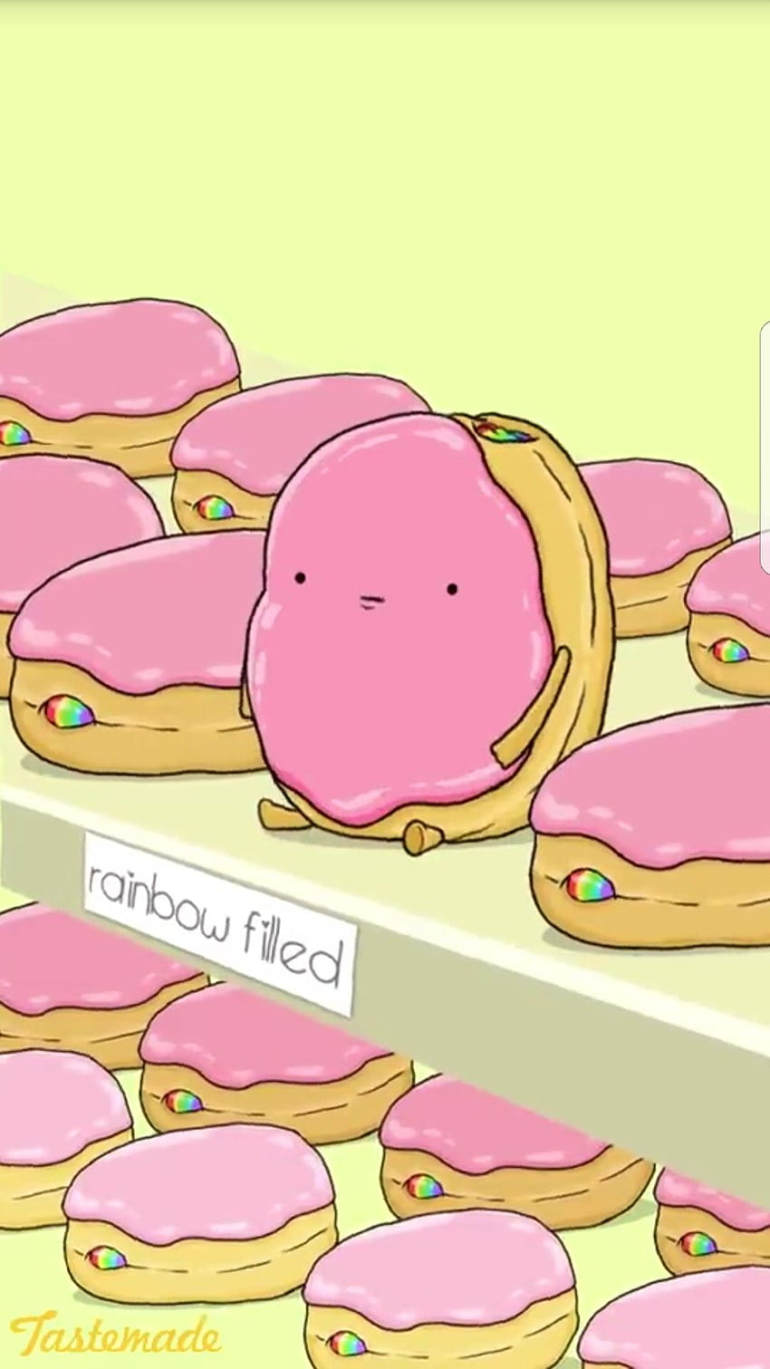 iPhone - Cute Jelly Filled Donuts Rainbow filling, Cartoon Donut HD phone wallpaper