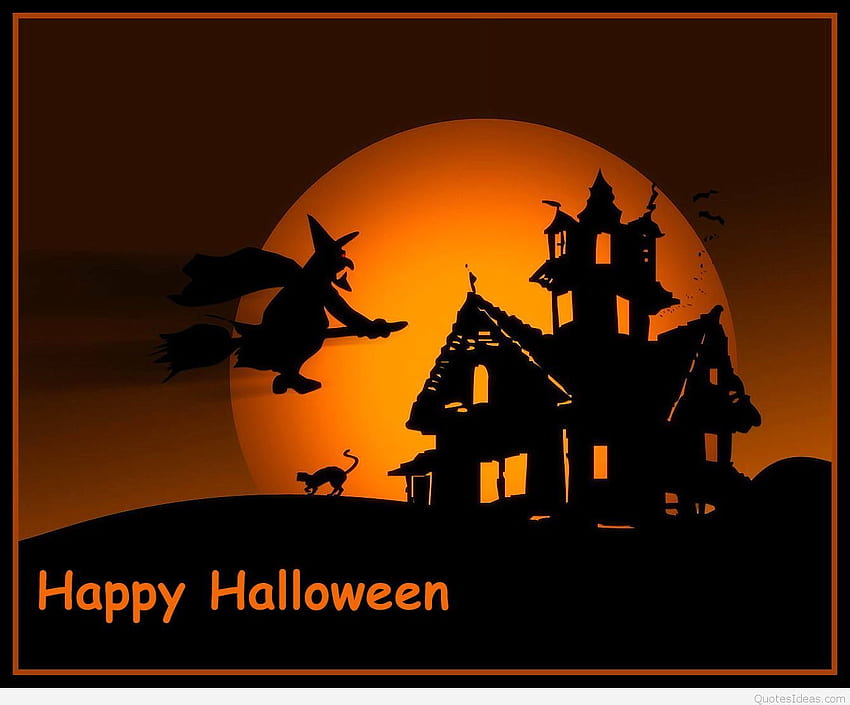 Cute funny Happy Halloween witches and cartoons HD wallpaper