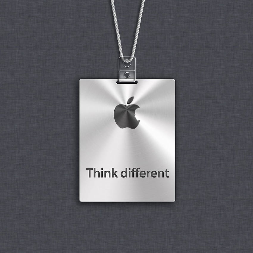 Apple 로고 - 다르게 생각하세요, 은색 Apple 로고 HD 전화 배경 화면
