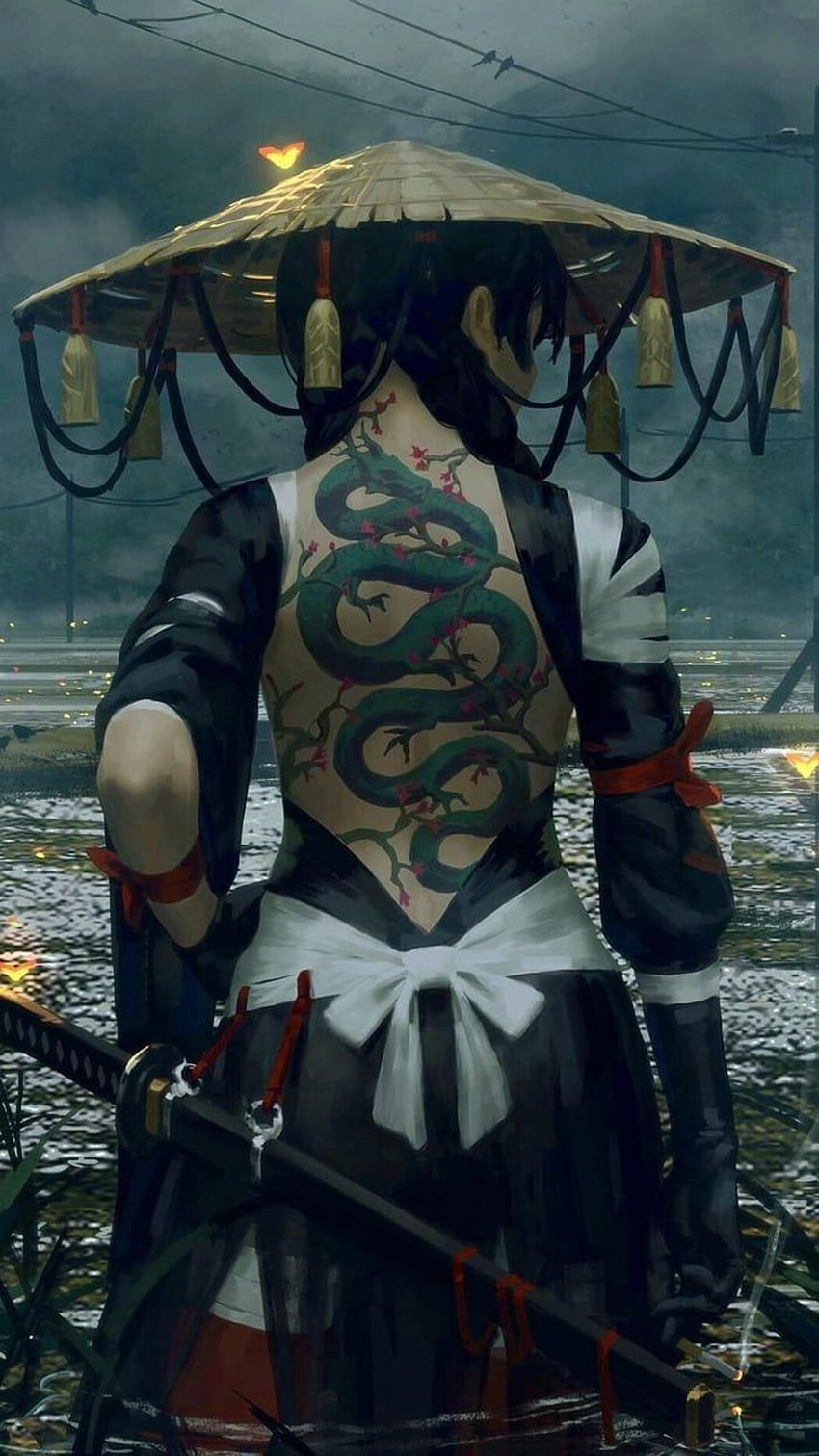 materiale nel 2020. Samurai art, Female samurai, Samurai, 3D Samurai Girl Sfondo del telefono HD