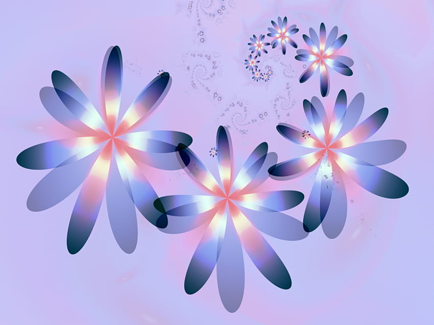꽃 전원 . jpg, 블루, 핑크, 파워, 플라워 HD 월페이퍼