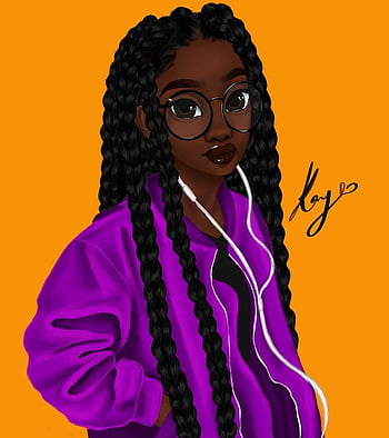 Black girl cartoon drawing HD wallpapers | Pxfuel