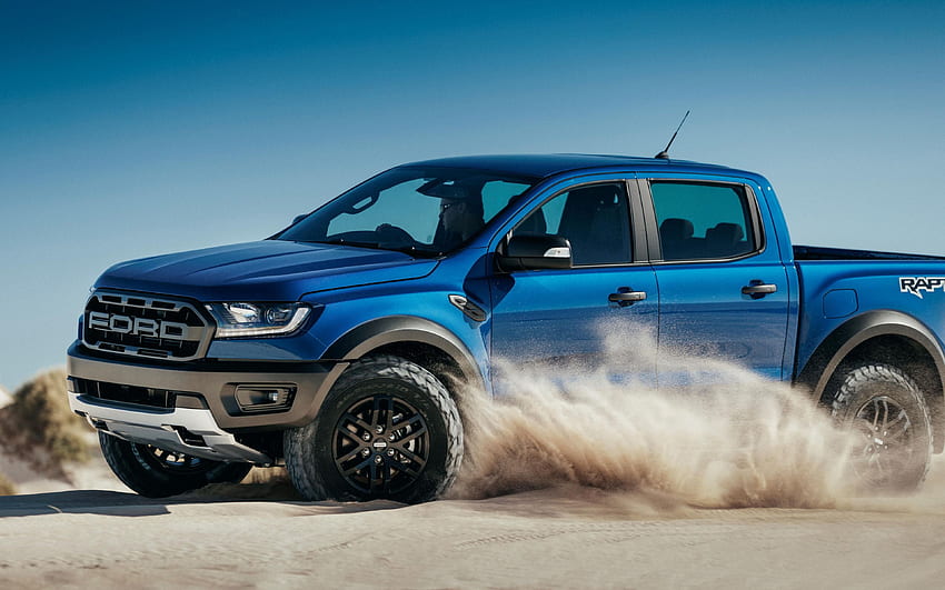 Ford Ranger Raptor, 2018, , truk pickup biru baru, mobil Amerika, Ranger Raptor biru dengan resolusi . Kualitas tinggi Wallpaper HD