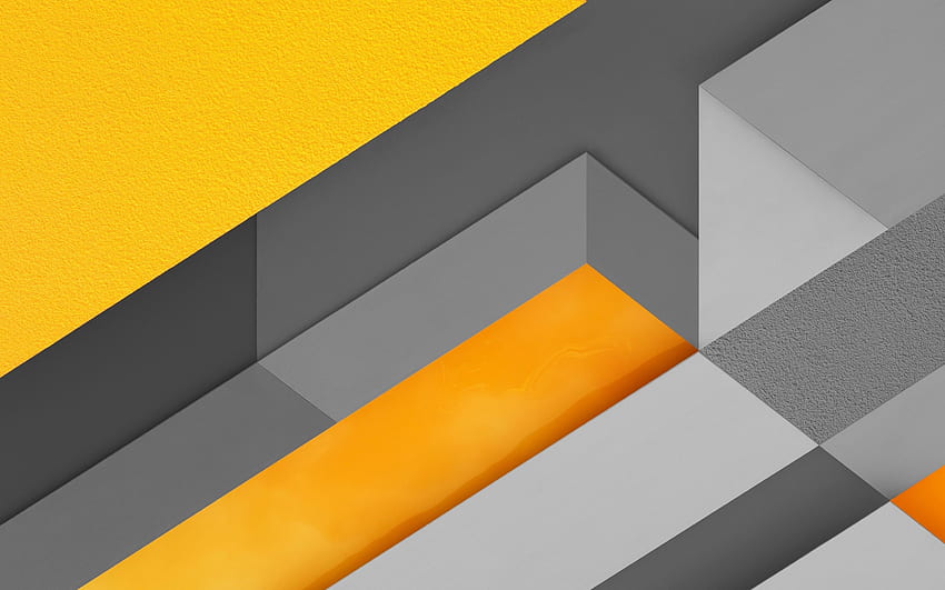 material design, yellow and gray, geometric shapes, lines, lollipop, geometry, creative, strips, yellow background, abstract art for with resolution . High Quality HD wallpaper