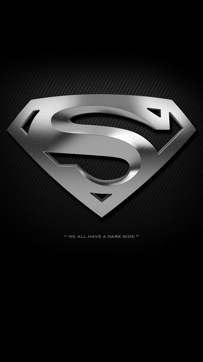 Czarny iPhone z logo Supermana. iPhone 3D 2020 Tapeta na telefon HD