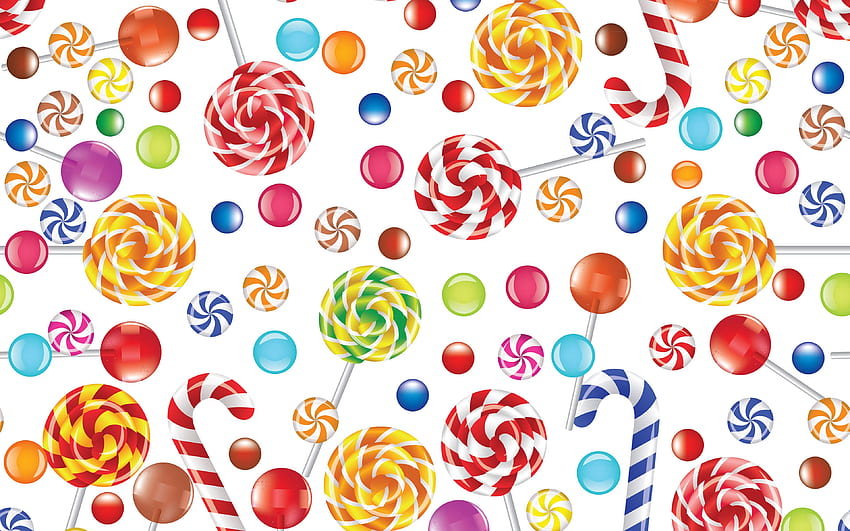 cartoon lollipop pattern, , background with lollipop, candy patterns, creative, lollipop textures, kids textures, cartoon lollipop background, candy canes, lollipop patterns, kids background for with resolution HD wallpaper