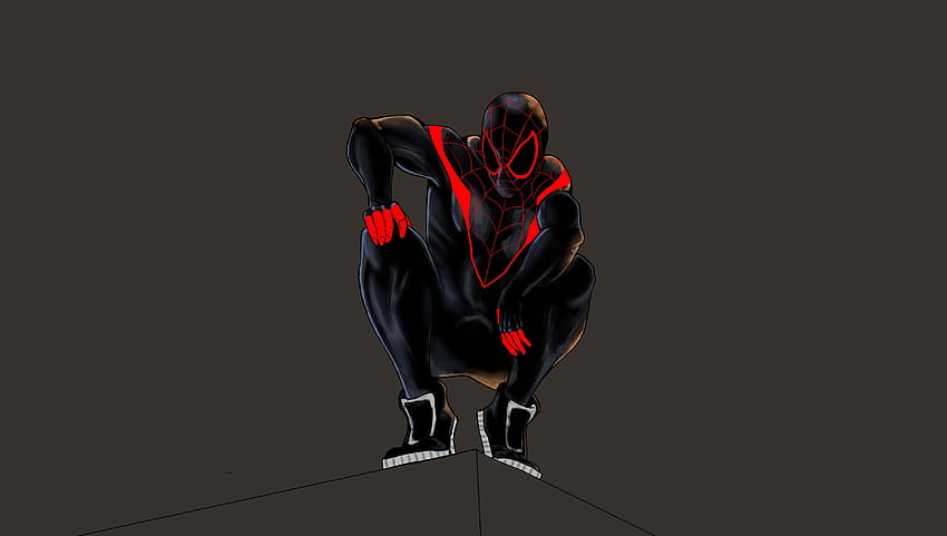 Schwarz, Spiderman, minimal, Artwork HD-Hintergrundbild
