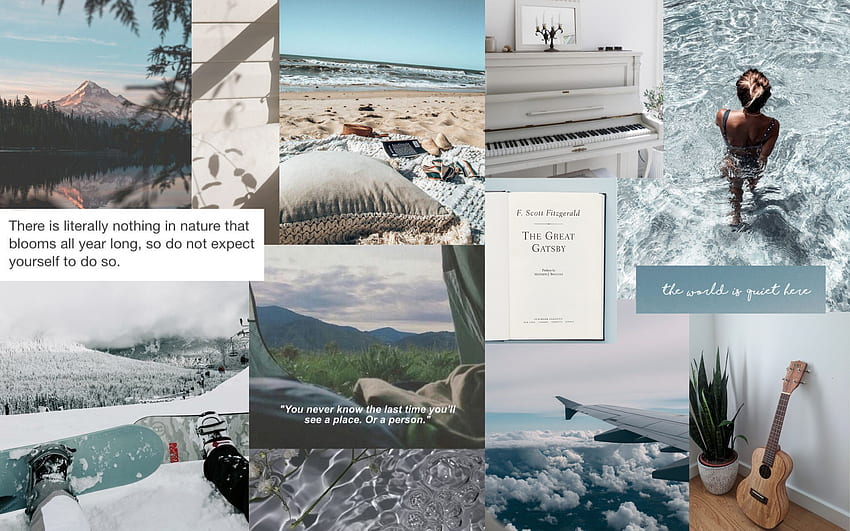 Collage Winter Laptop, Travel Aesthetic HD wallpaper