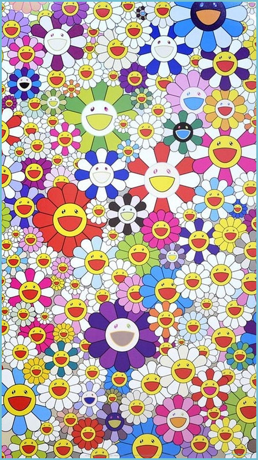 Takashi Murakami Flower IPhone - Takashi Murakami Flower, Takashi Murakami Flower Art HD тапет за телефон
