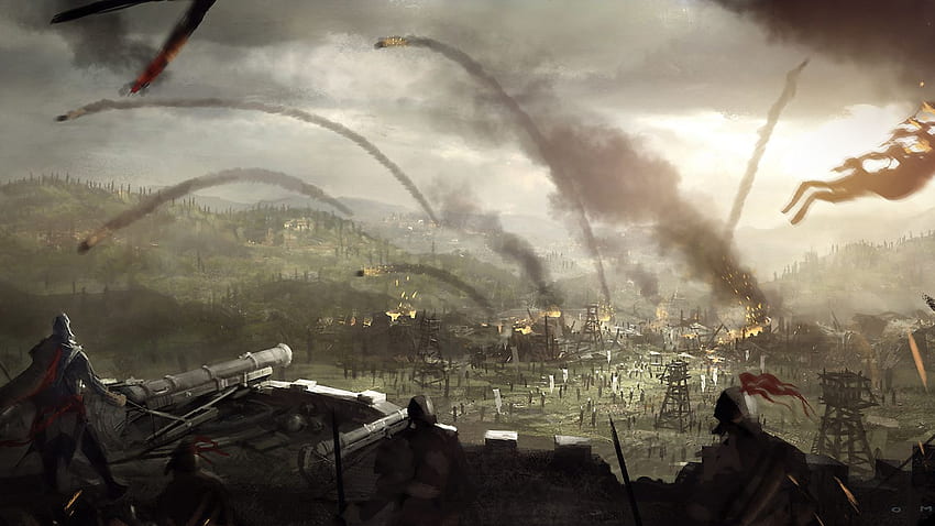 Kampfhintergrund. Schlacht, moderner Krieg HD-Hintergrundbild