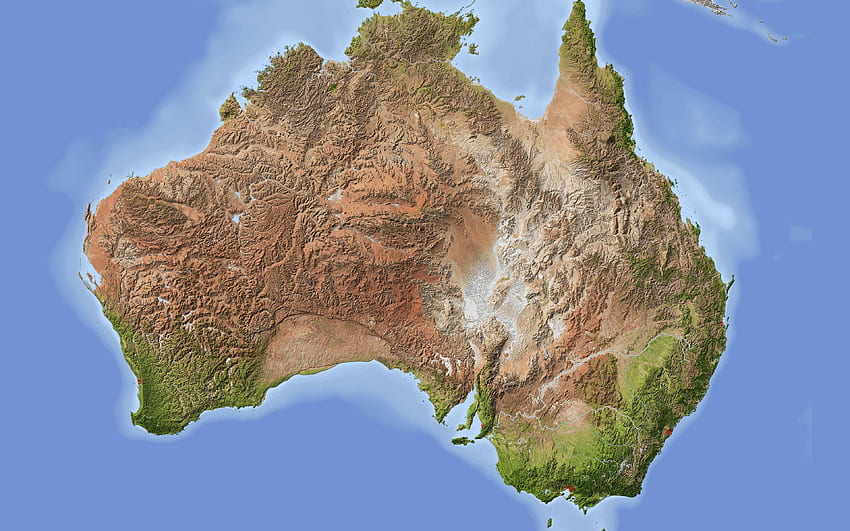 Carte de l'Australie, géographie, continent Fond d'écran HD