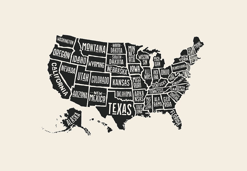 USA map 2 Wall mural. Usa travel map, United states map, Map design, North America Map HD wallpaper