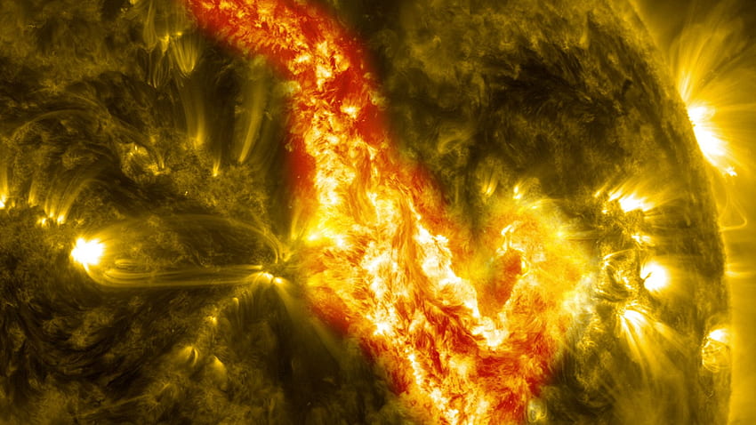 GMS: Filament Eruption Creates 'Canyon of Fire' on, Solar Ultra HD wallpaper