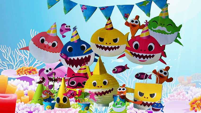 diy baby shark song party decoration decor crafts under the sea kids party ideas pinkfong doo d. Hai-Themen-Birtay-Party, Diy-Baby-Sachen, Hai-Themen-Birtay HD-Hintergrundbild