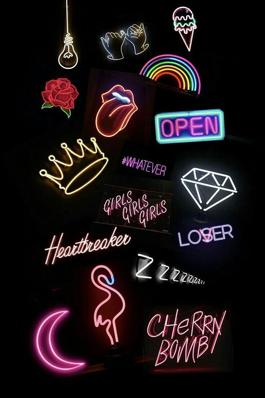 Símbolos e sinais Custom LED Neon. Etsy em 2021. Neon , iphone neon, Sinais de neon, Cool Neon Lights Papel de parede de celular HD