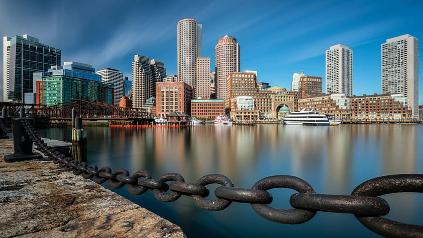 : kota, lanskap kota, pemandangan udara, boston, udara, Boston Skyline Wallpaper HD