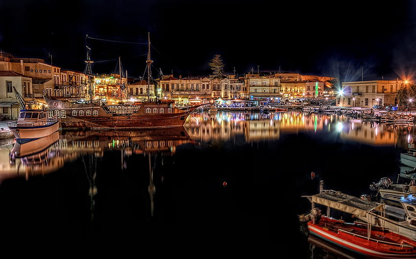 Simply Beautiful, harbour, night, boat, colorful, colors, peaceful, houses, beauty, sailboats, buildings, reflection, boats, trees, amazing, water, sea, architecture, house, beautiful, sailboat, lights, view, sailing, nature, sky, port, lovely HD wallpaper