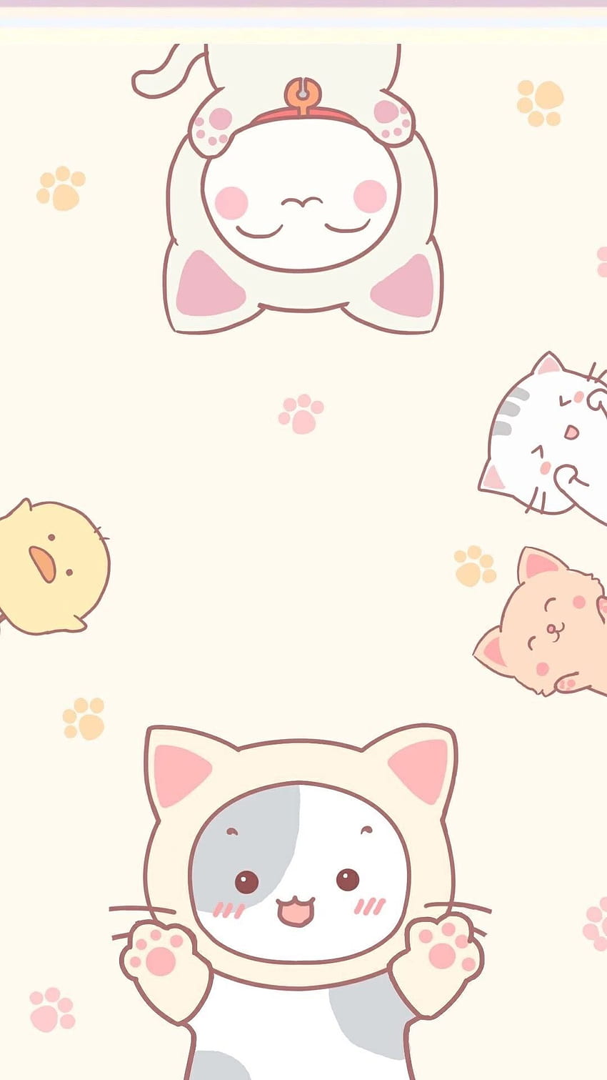 Pastel Kawaii Gato , Pastel Lindo Kawaii fondo de pantalla del teléfono
